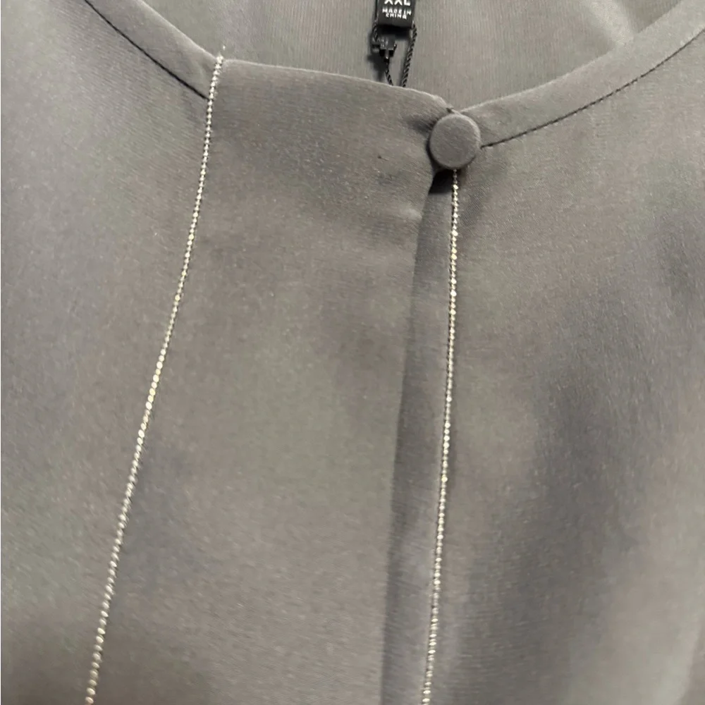 Lafayette 148 New York Gray Silk Blouse - Picture 2 of 5